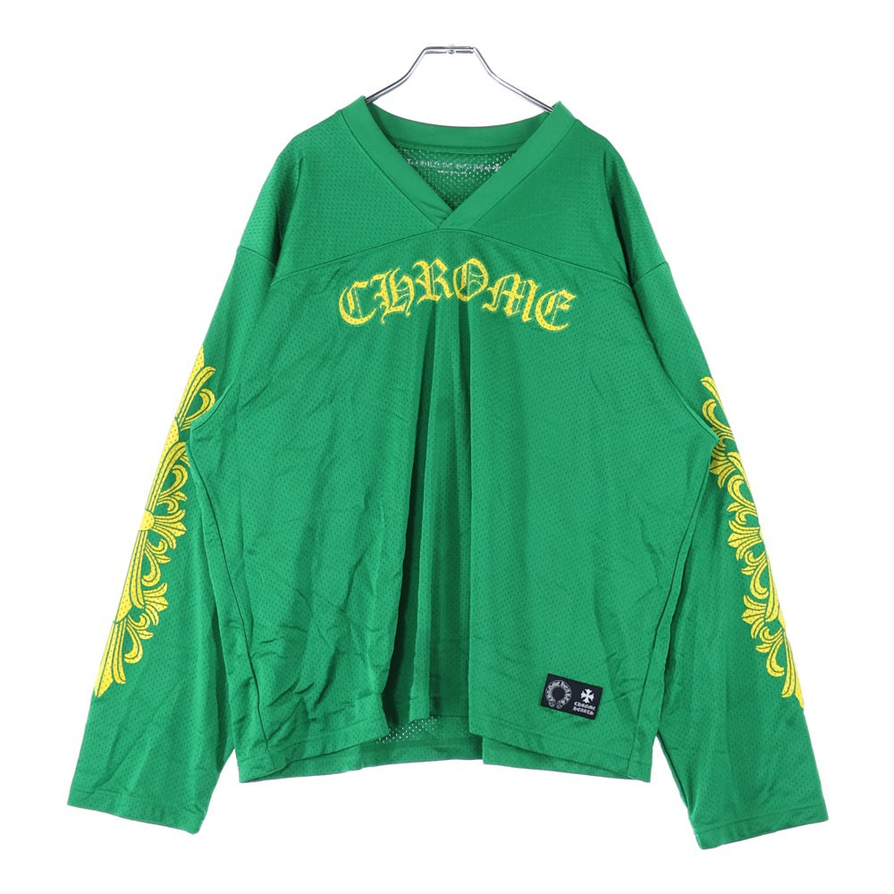 CHROME HEARTS(クロムハーツ) MESH WARM UP JERSEY CHプリントメッシュ長袖Tシャツカットソー グリーン