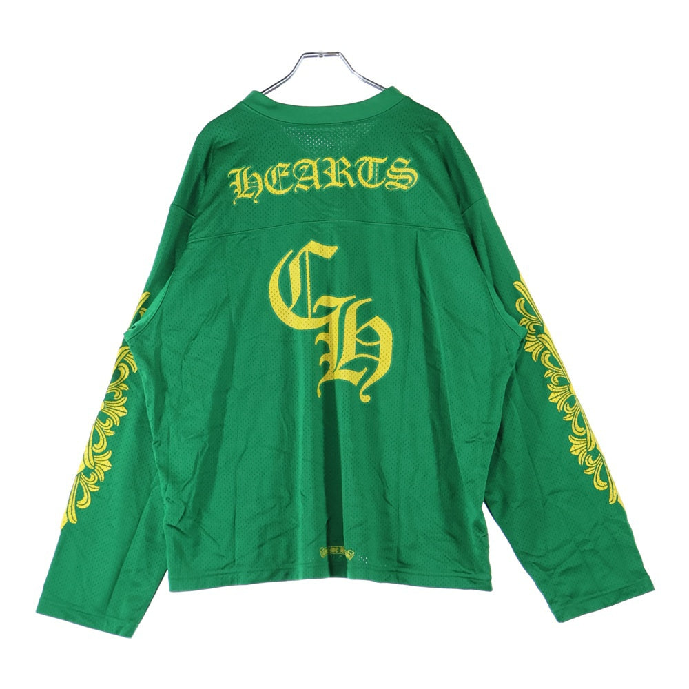 CHROME HEARTS(クロムハーツ) MESH WARM UP JERSEY CHプリントメッシュ長袖Tシャツカットソー グリーン