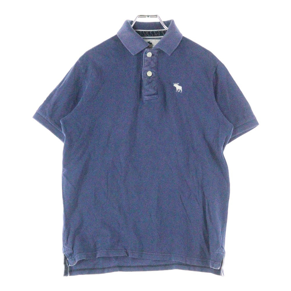 NO BRAND(ノーブランド) abercrombie ロゴ刺繍 ポロシャツ ネイビー