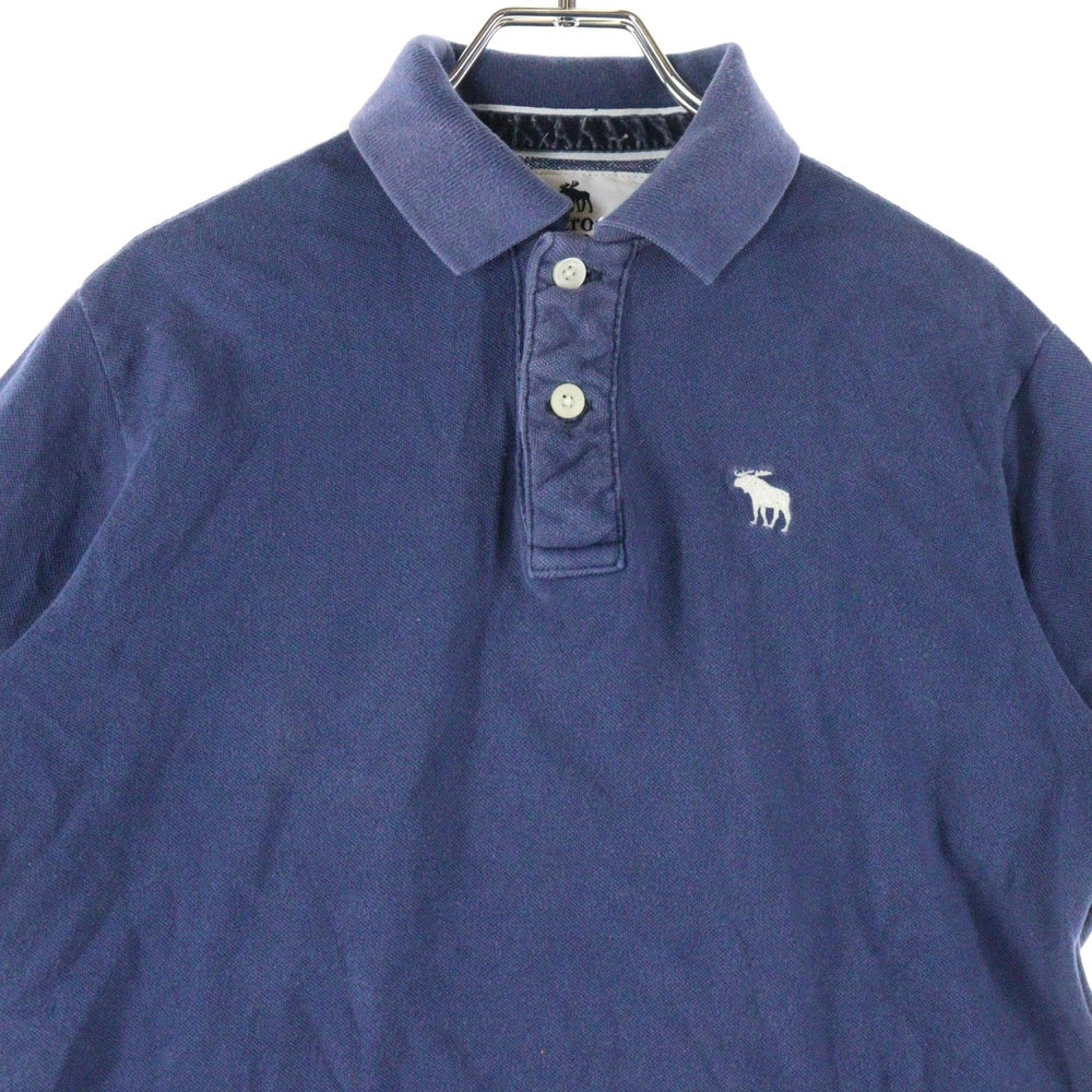 NO BRAND(ノーブランド) abercrombie ロゴ刺繍 ポロシャツ ネイビー