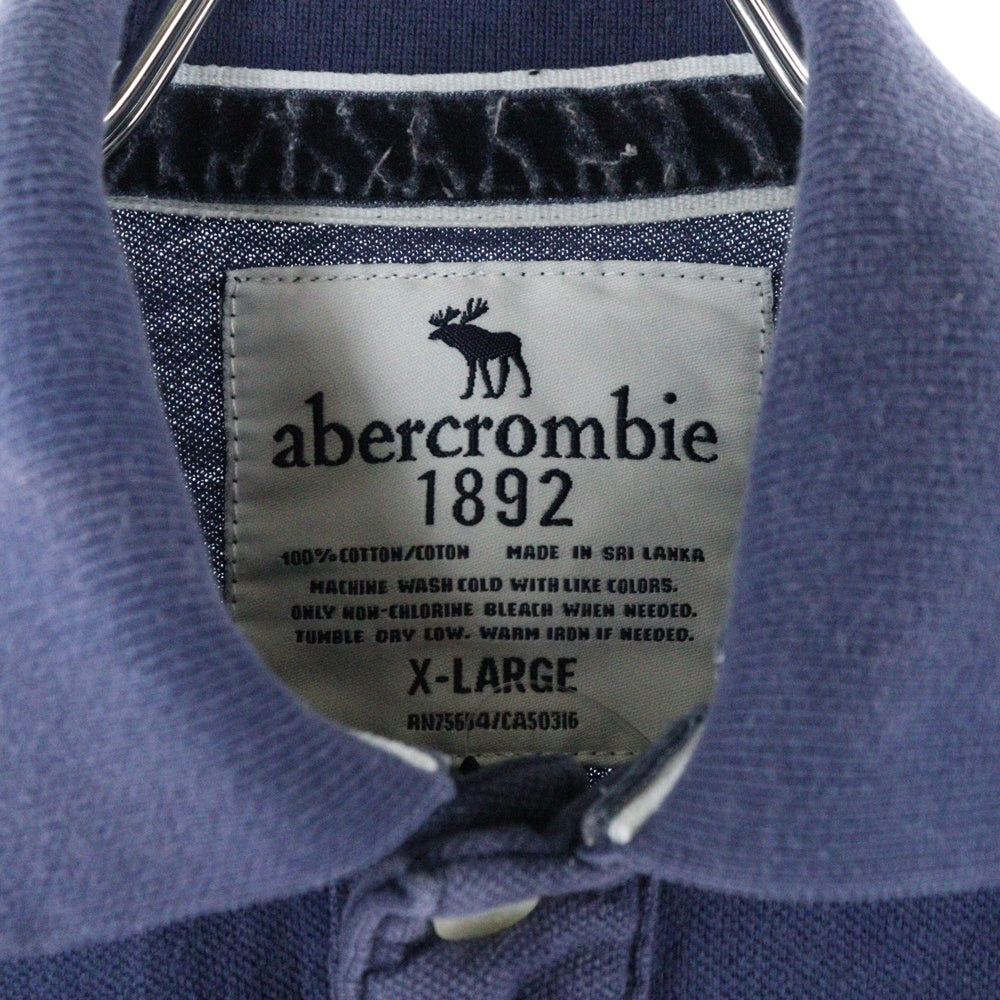 NO BRAND(ノーブランド) abercrombie ロゴ刺繍 ポロシャツ ネイビー