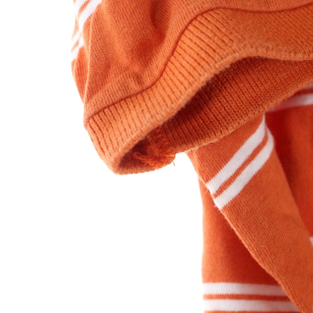 NO BRAND(ノーブランド) abercrombie ロゴ刺繍 ボーダーポロシャツ オレンジ