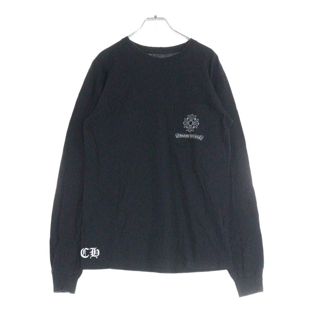 CHROME HEARTS(クロムハーツ) Framed Cross Tee フレームクロス スクロールラベルプリント ロングスリーブ 長袖Tシャツ カットソー ブラック