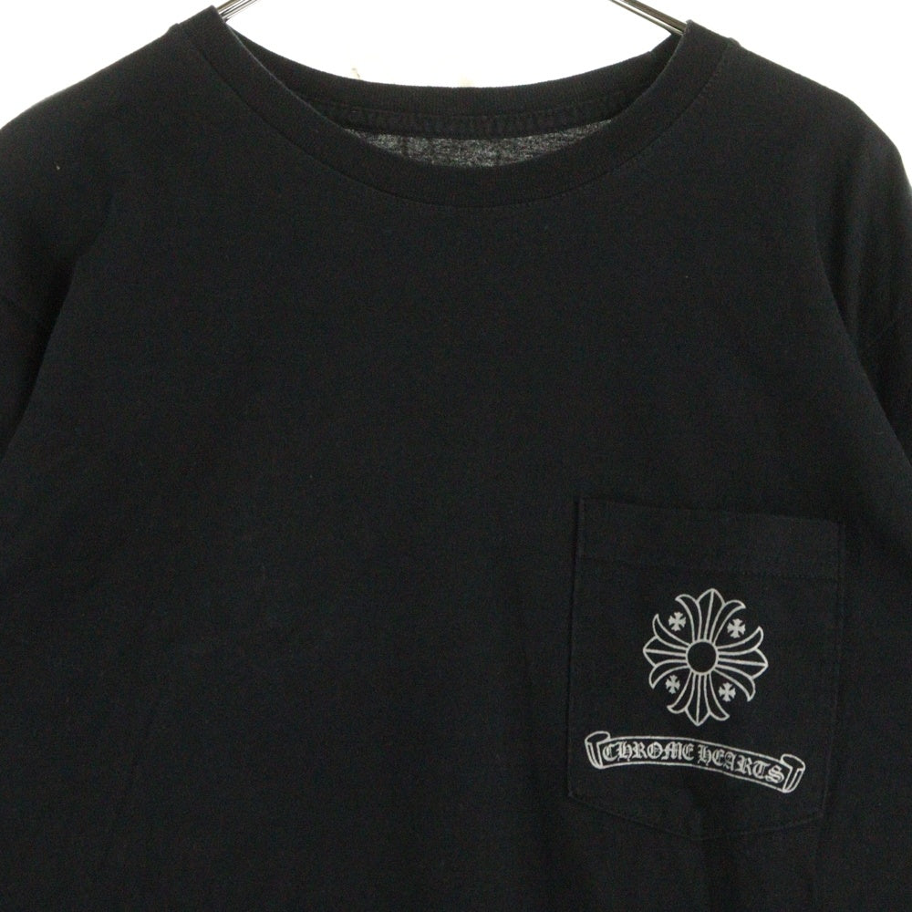 CHROME HEARTS(クロムハーツ) Framed Cross Tee フレームクロス スクロールラベルプリント ロングスリーブ 長袖Tシャツ カットソー ブラック