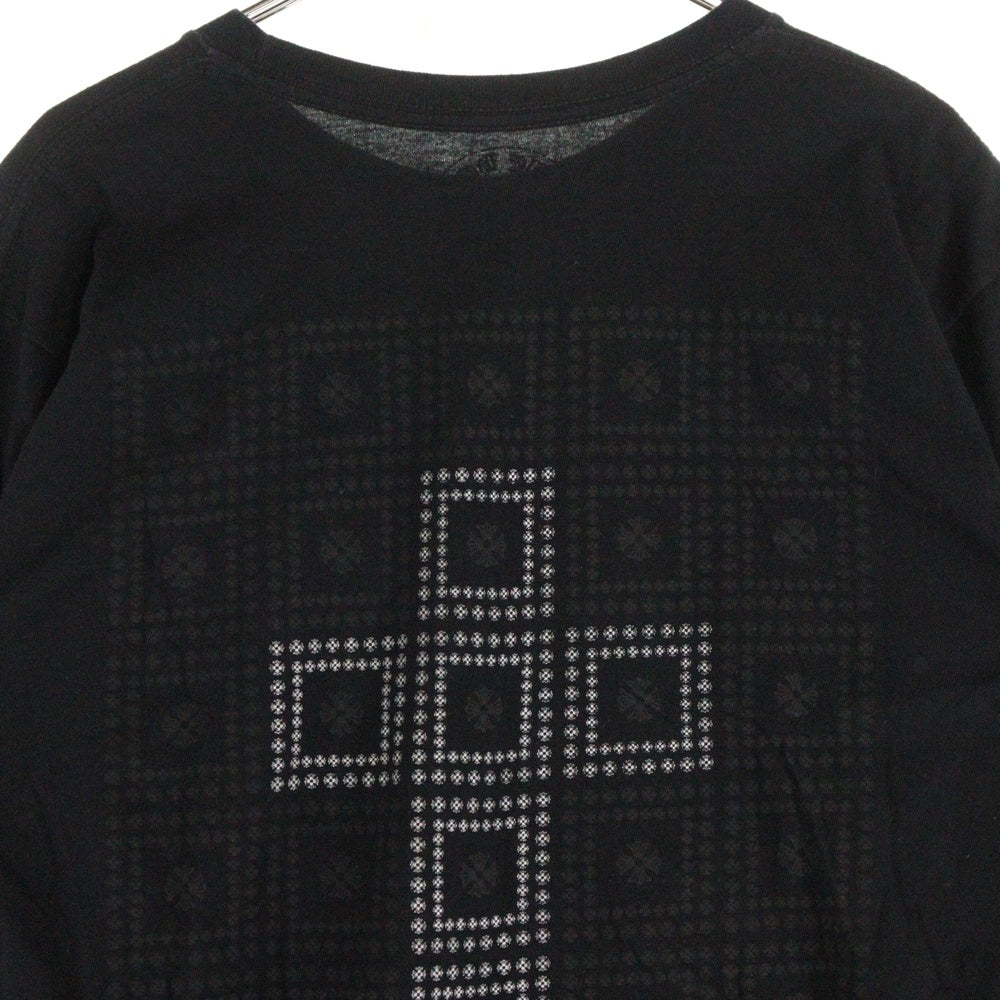 CHROME HEARTS(クロムハーツ) Framed Cross Tee フレームクロス スクロールラベルプリント ロングスリーブ 長袖Tシャツ カットソー ブラック