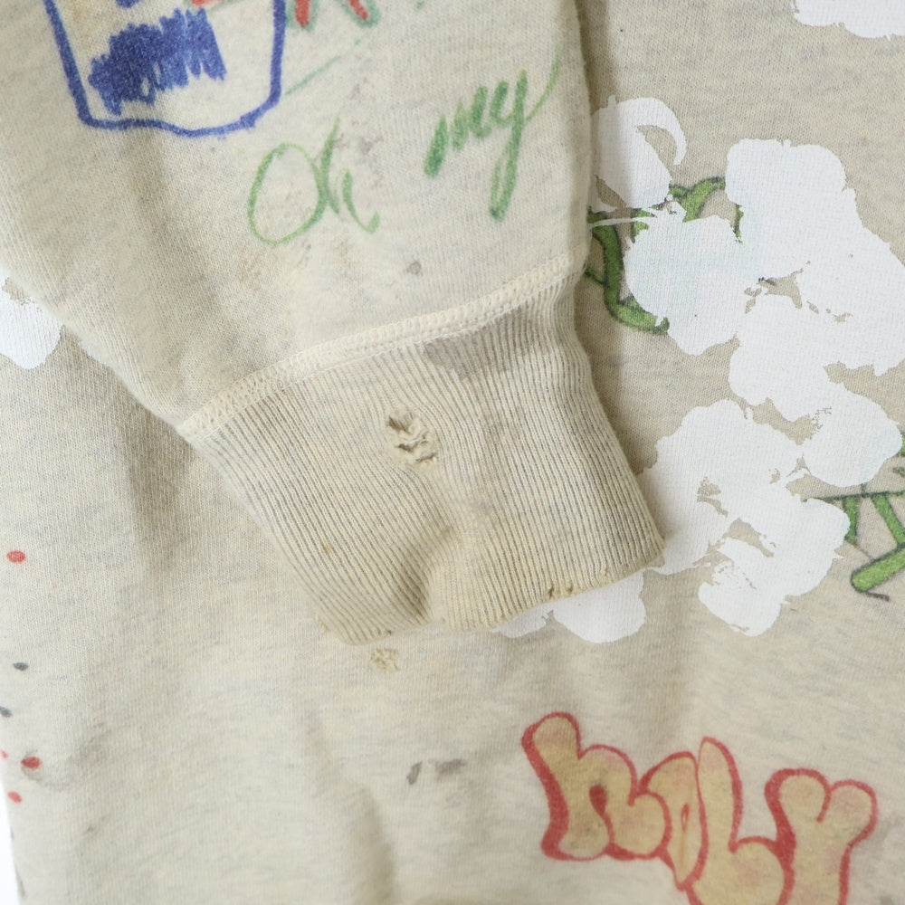 SAINT MICHAEL(セントマイケル) ×DENIM TEARS HOODIE GREENAFFITTI ×デニムティアーズ 総柄プルオーバーパーカー SM-S22-0000-083 グレー