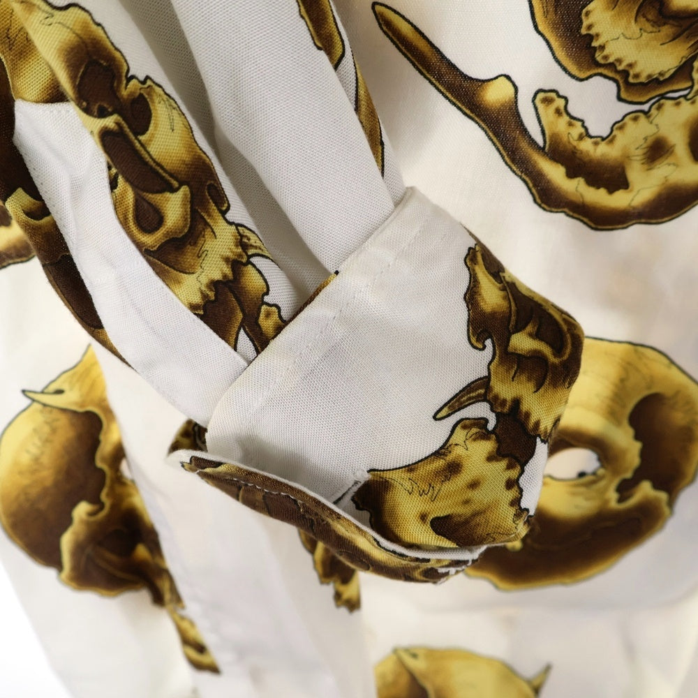 WACKO MARIA(ワコマリア) 24AW 56TATTOO STUDIO SKULL HAWAIIAN SHIRT L／S スカル総柄 ハワイアンロングスリーブシャツ ホワイト 56TS-WM-HI14