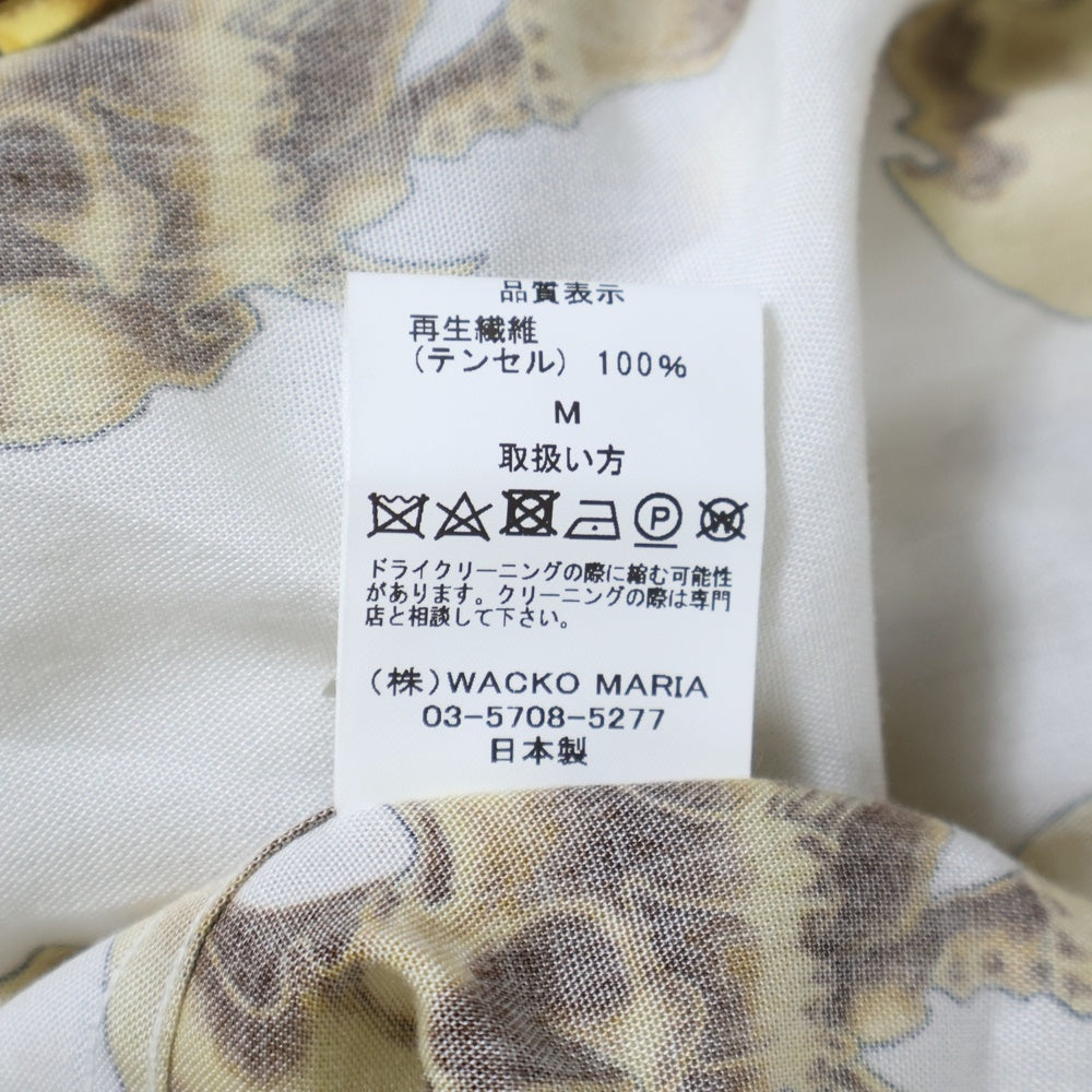 WACKO MARIA(ワコマリア) 24AW 56TATTOO STUDIO SKULL HAWAIIAN SHIRT L／S スカル総柄 ハワイアンロングスリーブシャツ ホワイト 56TS-WM-HI14