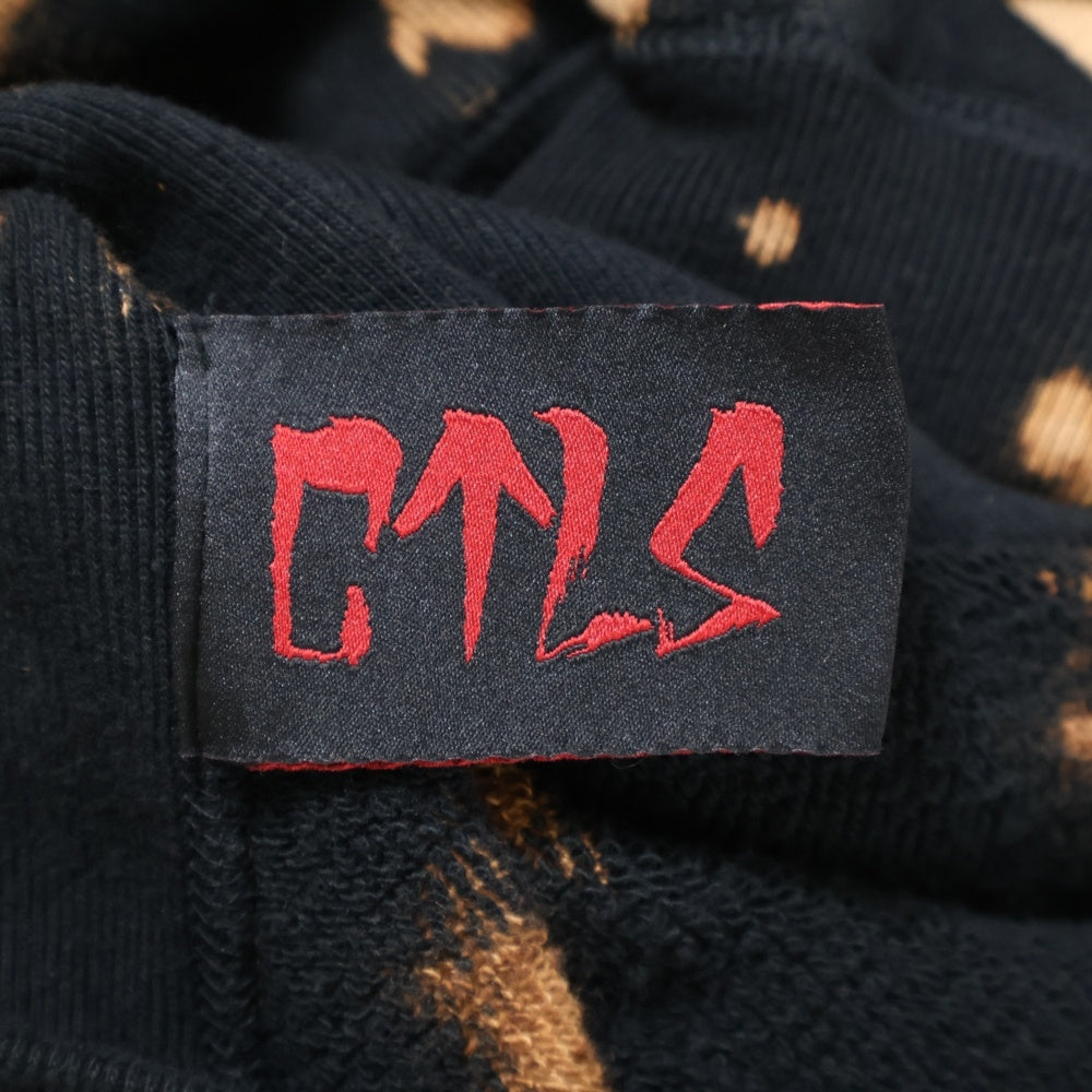 cvtvlist(カタリスト) ×SUXSOX HOODIE バッグプリント ブリーチ加工 プルオーバーパーカー ブラウン