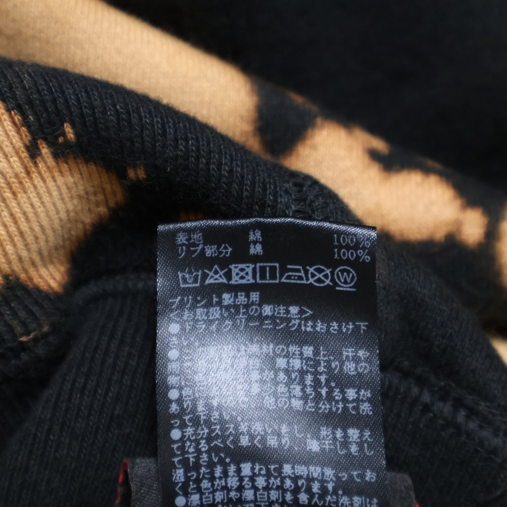 cvtvlist(カタリスト) ×SUXSOX HOODIE バッグプリント ブリーチ加工 プルオーバーパーカー ブラウン