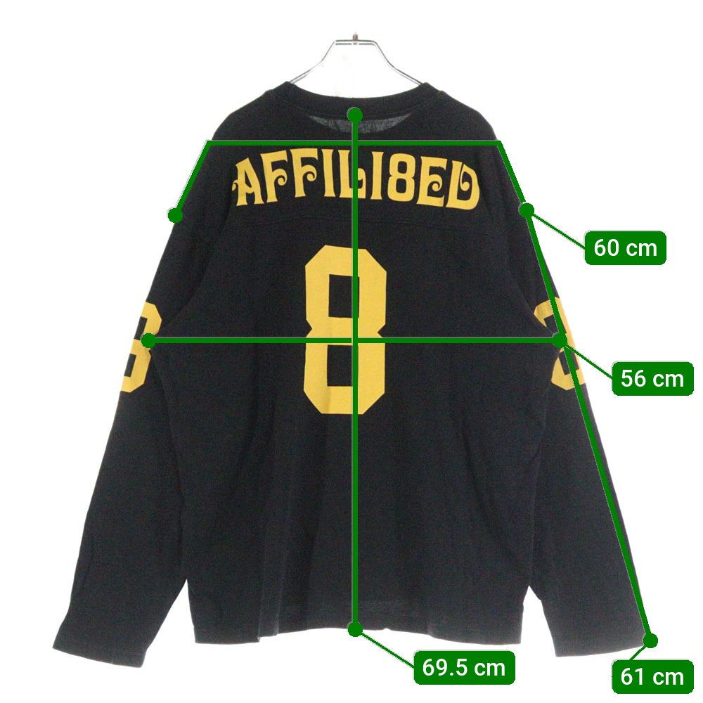 SUPREME(シュプリーム) 25SS Affiliated L/S Football Top アフィリエイテッド フットボール スウェットトレーナー ブラック