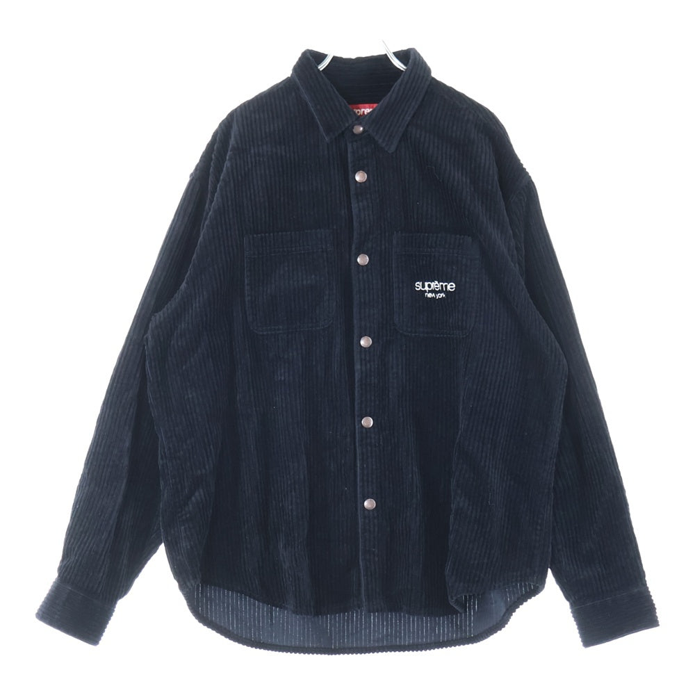 SUPREME(シュプリーム) 24AW Wide Wale Corduroy Snap Shirt ワイド ウェール コーディロイ スナップシャツ ブラック