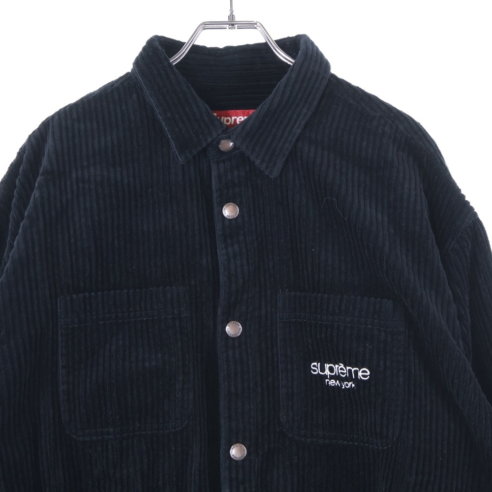 SUPREME(シュプリーム) 24AW Wide Wale Corduroy Snap Shirt ワイド ウェール コーディロイ スナップシャツ ブラック
