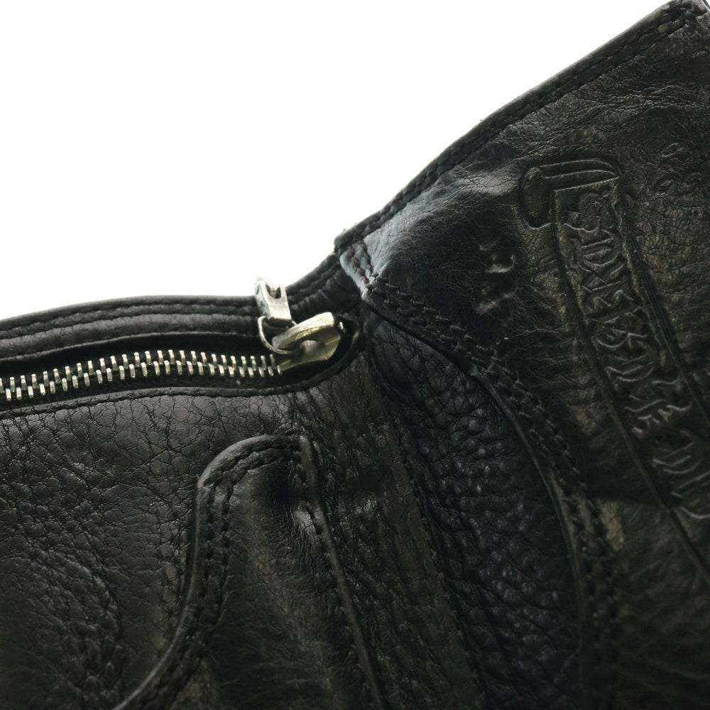 CHROME HEARTS(クロムハーツ) 3FOLD 3フォールド スターボタン レザーウォレット 財布 ブラック BCA364