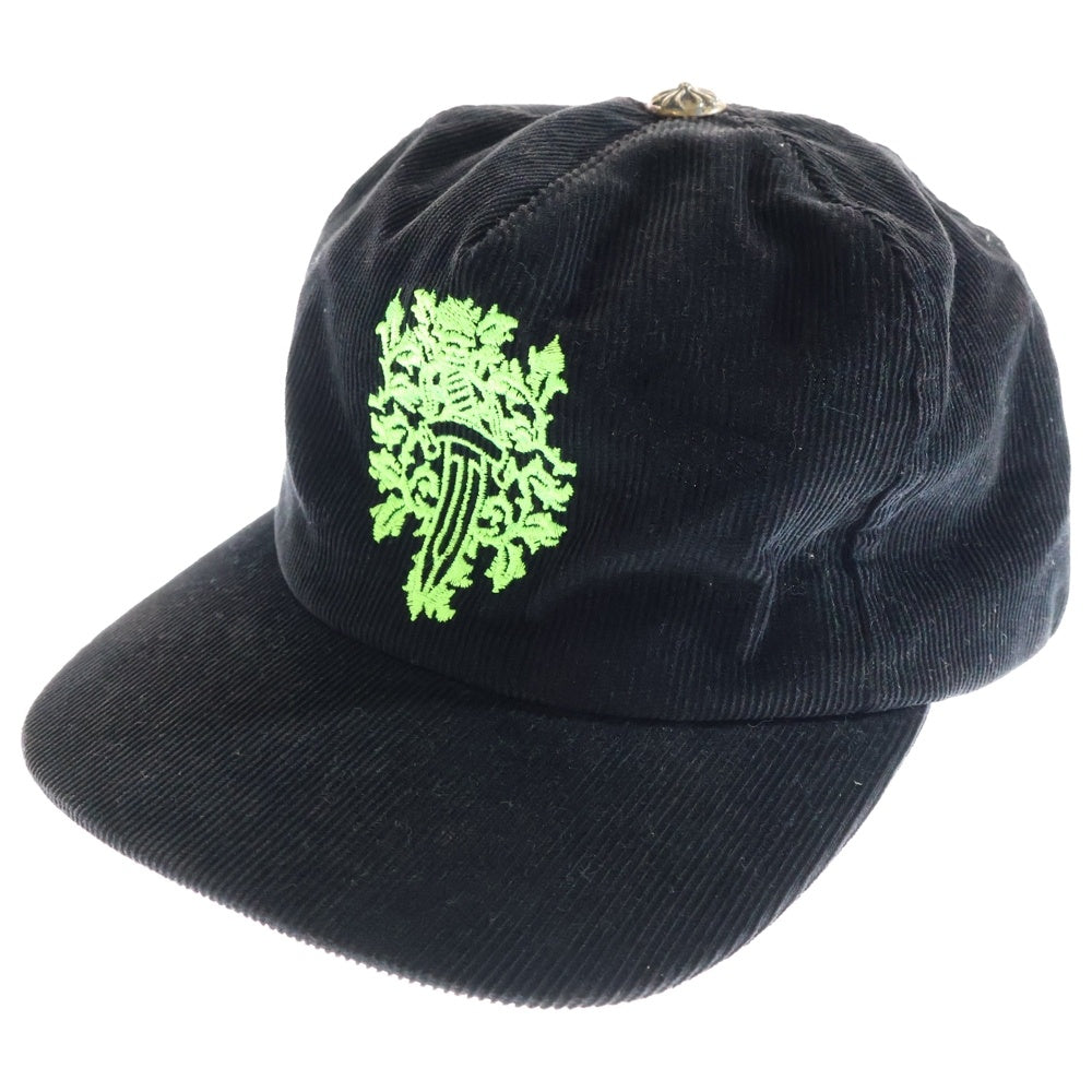 CHROME HEARTS(クロムハーツ) Vine Dagger Corduroy Baseball Cap ヴァインダガー刺繍 コーデュロイ ベースボースキャップ ブラック/グリーン