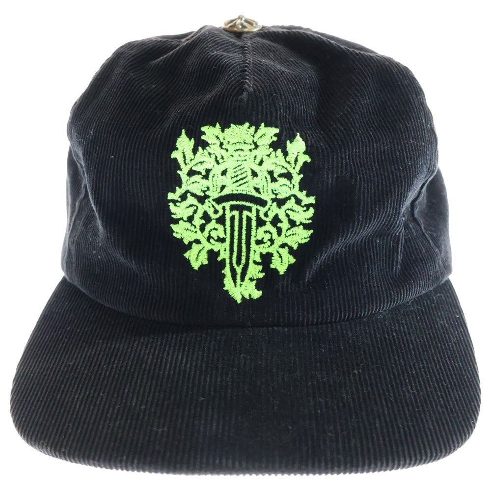 CHROME HEARTS(クロムハーツ) Vine Dagger Corduroy Baseball Cap ヴァインダガー刺繍 コーデュロイ ベースボースキャップ ブラック/グリーン