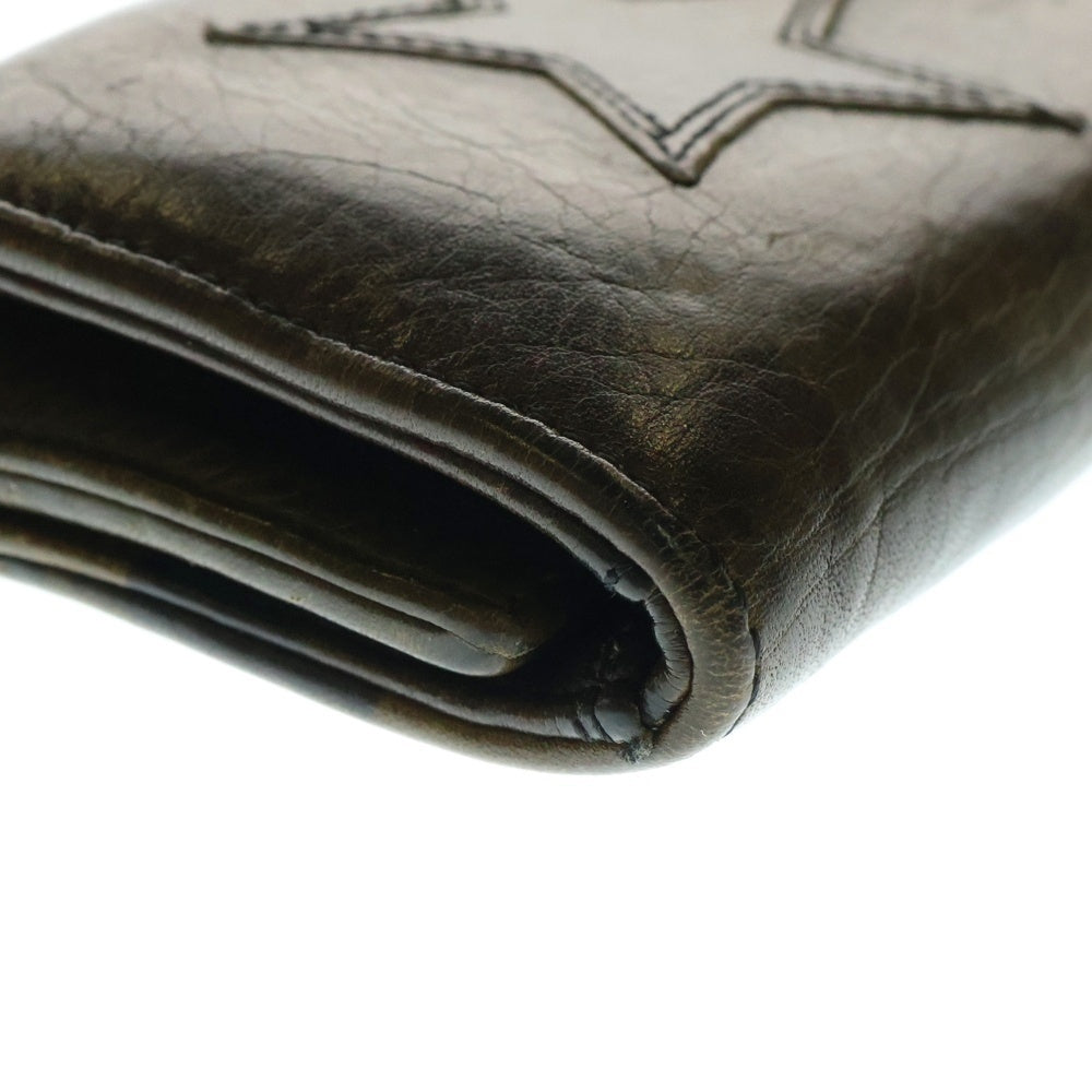 CHROME HEARTS(クロムハーツ) 3FOLD 3フォールド ケルティックボタン スターレザーパッチ 迷彩柄 レザーウォレット 財布 カーキ BCA364