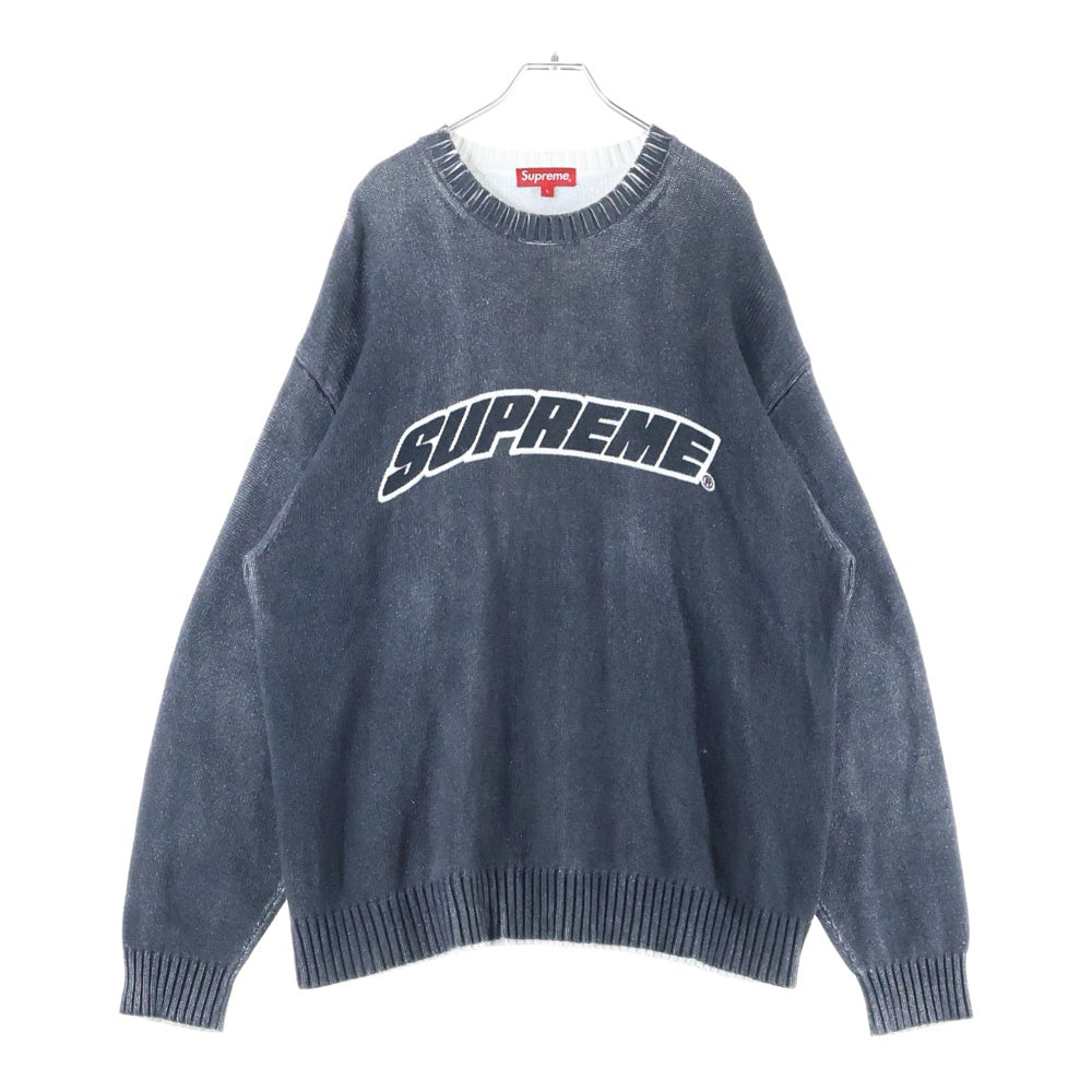 SUPREME(シュプリーム) 23Ss Printed Washed Sweater プリントウォッシュセーターニット グレー