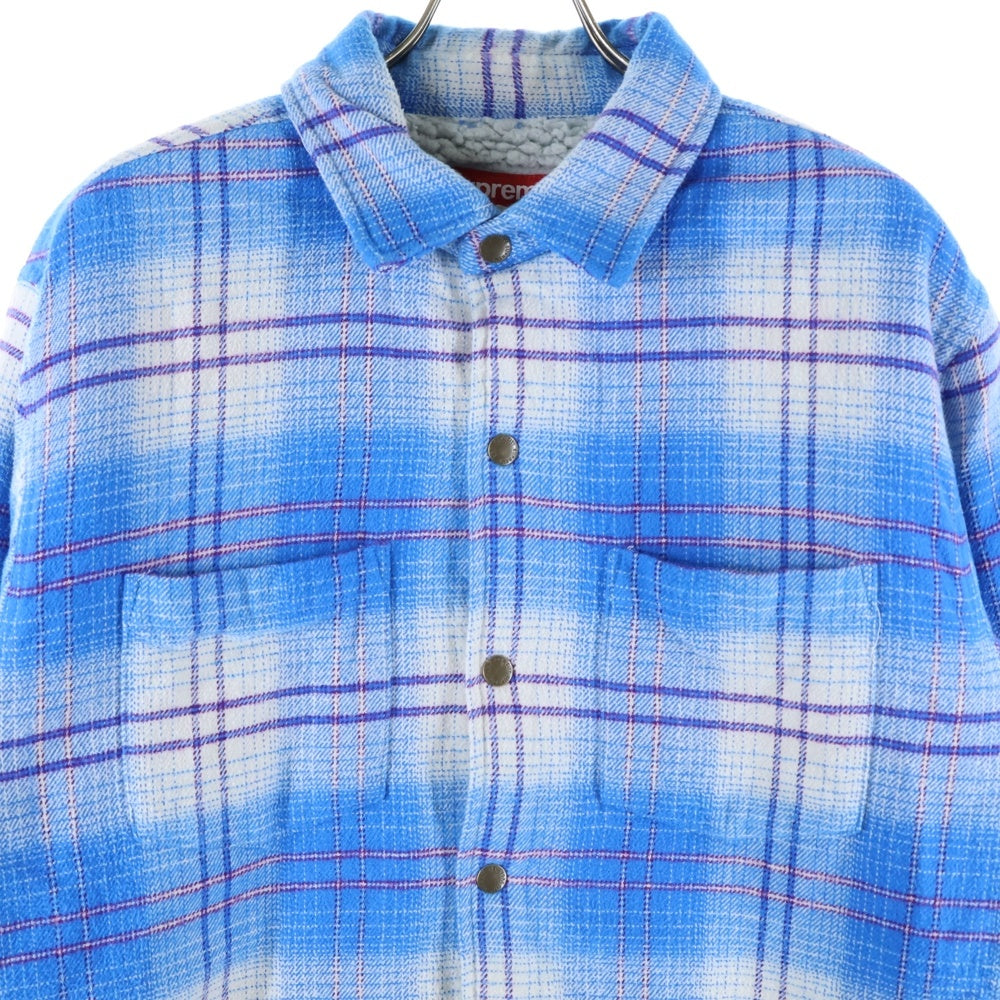 【新品未使用】 Supreme シュプリーム フランネル シャツ ブルー M SUPREME(シュプリーム) 23AWLined Flannel Snap Shirt ライン
