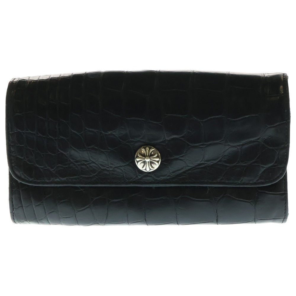 CHROME HEARTS(クロムハーツ) JUDY ALLIGATOR ジュディアリゲーター クロスボタンアリゲーターレザーウォレット財布 ブラック