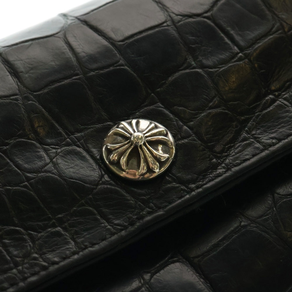 CHROME HEARTS(クロムハーツ) JUDY ALLIGATOR ジュディアリゲーター クロスボタンアリゲーターレザーウォレット財布 ブラック