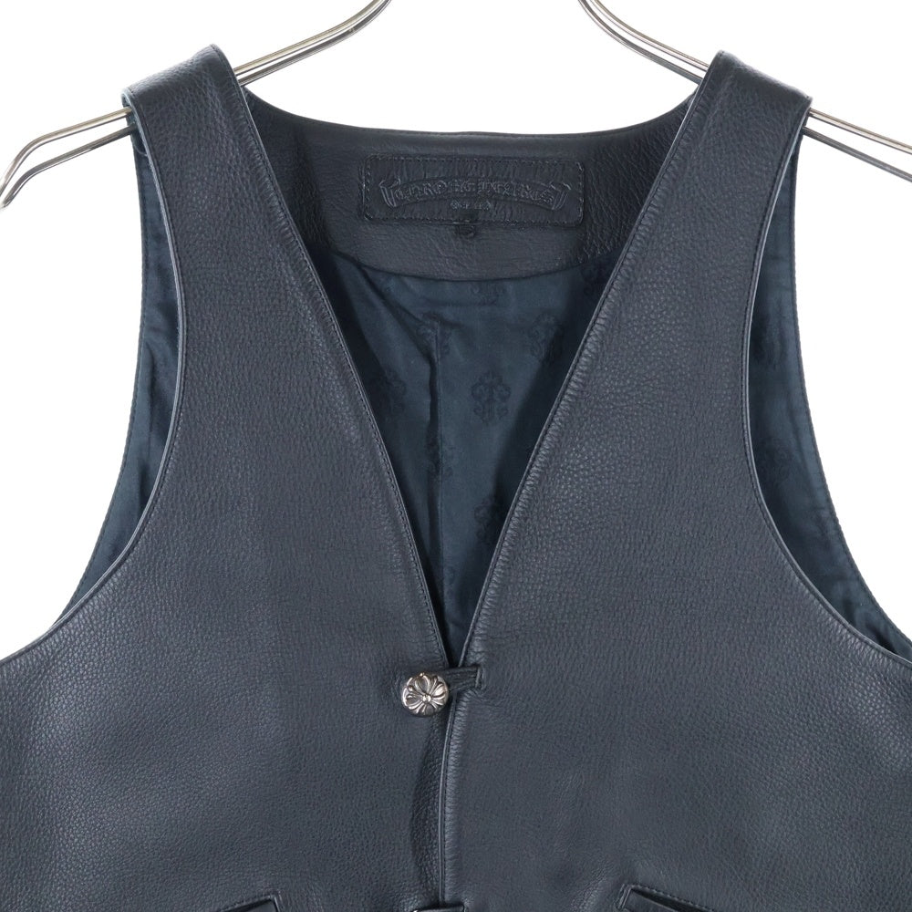 CHROME HEARTS(クロムハーツ) CLASSIC 2B LTHR クロスボタンレザーベスト