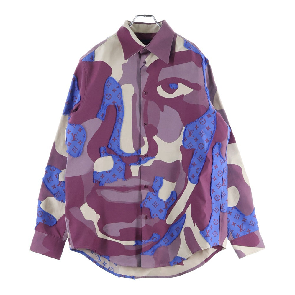 LOUIS VUITTON(ルイヴィトン) 23AW Printed Cotton Fil Coupe Over Monogram Shirt プリンテッドコットン フィルクーペオーバー シルク混 モノグラム長袖シャツ RM232 AWY HPS77W