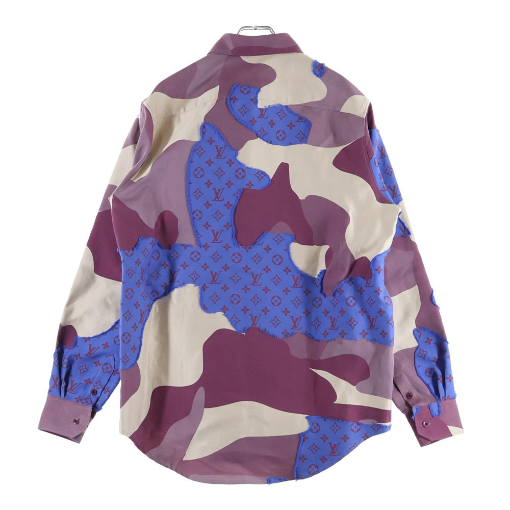 LOUIS VUITTON(ルイヴィトン) 23AW Printed Cotton Fil Coupe Over Monogram Shirt プリンテッドコットン フィルクーペオーバー シルク混 モノグラム長袖シャツ RM232 AWY HPS77W