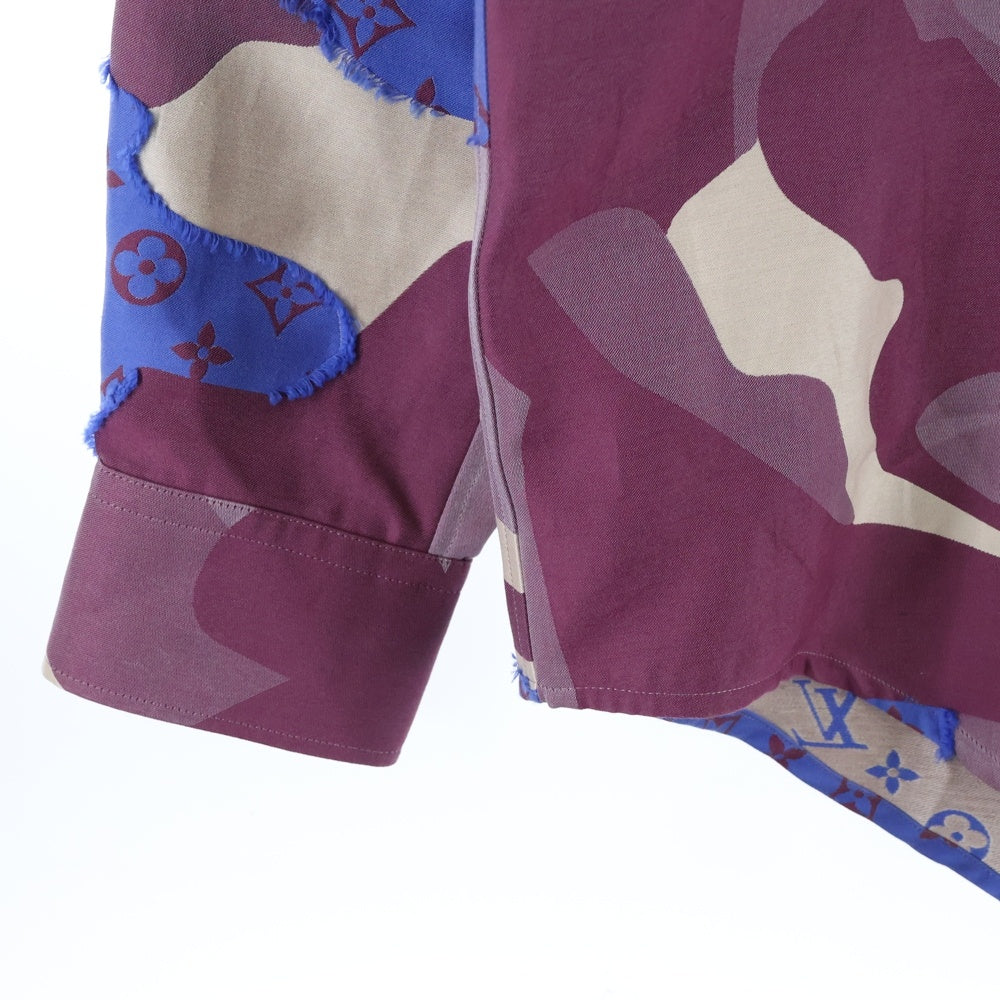 LOUIS VUITTON(ルイヴィトン) 23AW Printed Cotton Fil Coupe Over Monogram Shirt プリンテッドコットン フィルクーペオーバー シルク混 モノグラム長袖シャツ RM232 AWY HPS77W