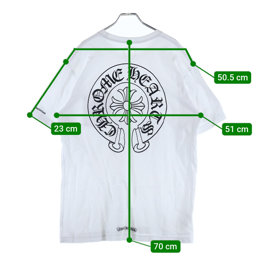 CHROME HEARTS(クロムハーツ) Horseshoe S/S Tee ホースシューロゴ半袖Tシャツ ホワイト