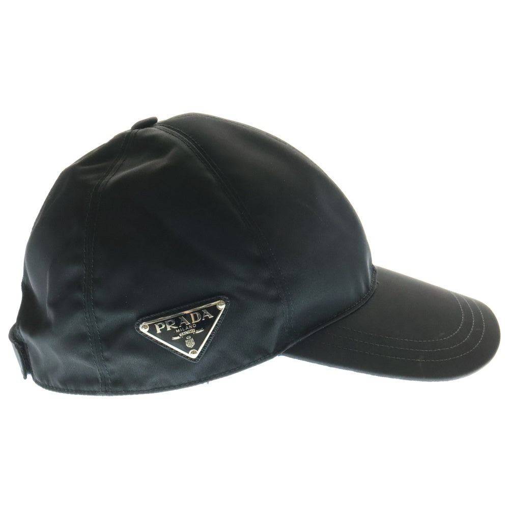 PRADA(プラダ) Re-Nylon トライアングルプレートロゴ ベースボールキャップ 帽子 ブラック 2HC274 2DMI