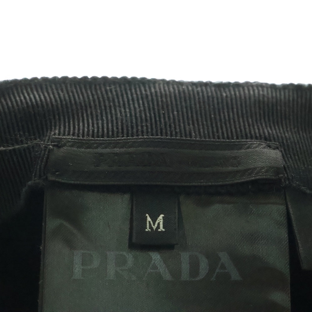 PRADA(プラダ) Re-Nylon トライアングルプレートロゴ ベースボールキャップ 帽子 ブラック 2HC274 2DMI