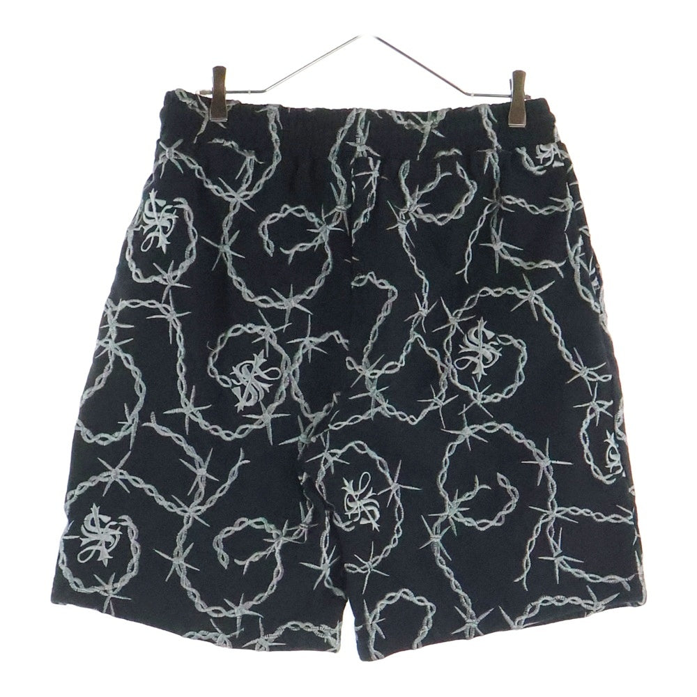 SUPPLIER(サプライヤ) CROSS CHAIN EMBROIDERY HALF PANTS クロスチェーン スウェットハーフパンツ ブラック