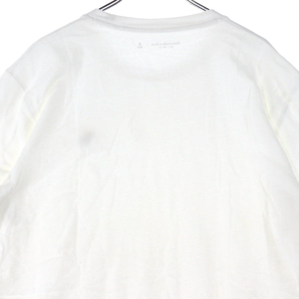 Abercrombie&Fitch(アバクロンビーアンドフィッチ) 刺繍ロゴ クルーネック半袖Tシャツ ホワイト