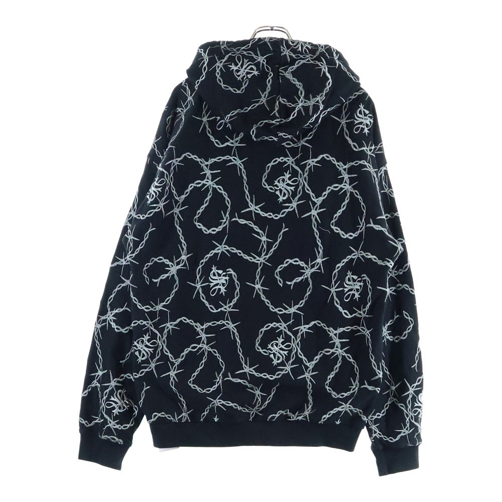 SUPPLIER(サプライヤ) CROSS CHAIN EMBROIDERY ZIP HOODIE クロスチェーン ジップアップフーディパーカー ブラック