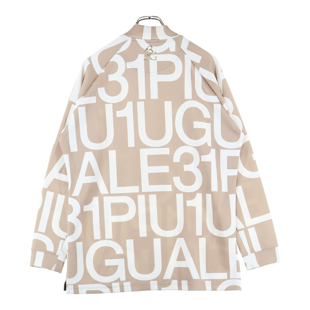 1 PIU 1 UGUALE 3 RELAX(ウノピゥウノウグァーレトレ) ロゴプリント ロングスリーブ モックネック Tシャツ