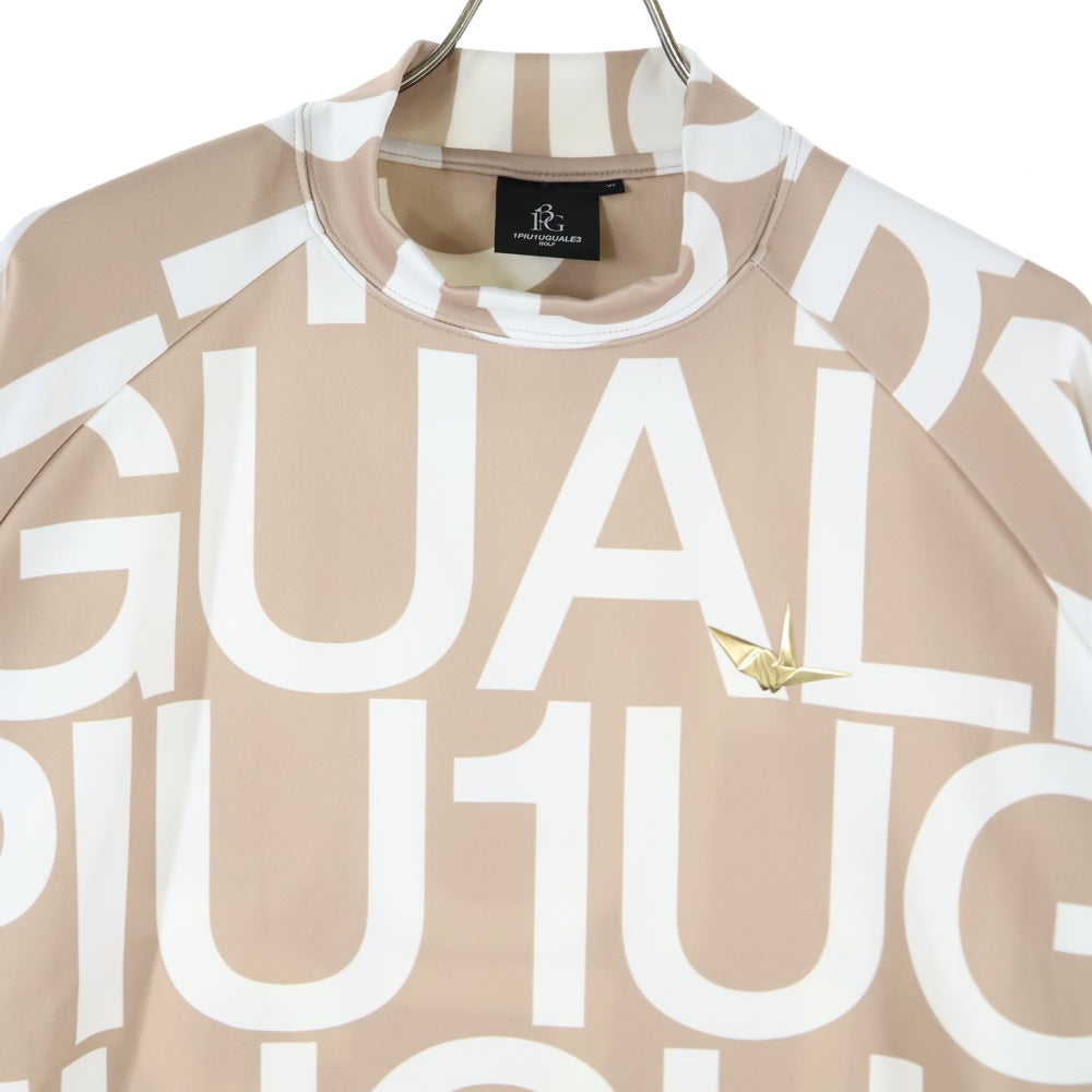 1 PIU 1 UGUALE 3 RELAX(ウノピゥウノウグァーレトレ) ロゴプリント ロングスリーブ モックネック Tシャツ