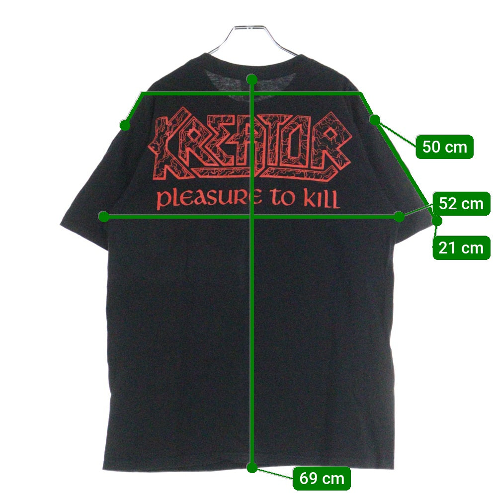 VINTAGE(ヴィンテージ) 00s KREATOR PLEASURE TO KILL TEE クリエイター プレジャー トゥ キル 両面デザイン クルーネック半袖Tシャツカットソー ブラック