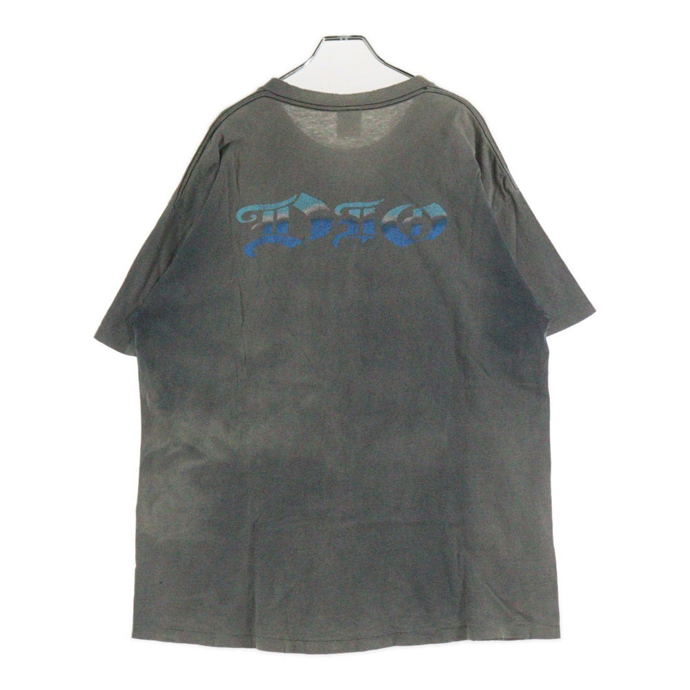 VINTAGE(ヴィンテージ) 90s DIO ディオ ハードロック 両面プリント クルーネック半袖Tシャツカットソー グレー