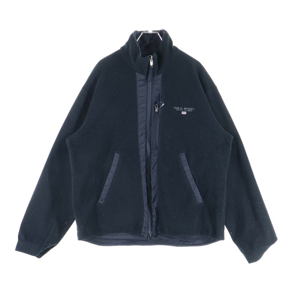 POLO SPORT RALPH LAUREN(ポロスポーツラルフローレン) 刺繍ロゴ ジップアップ リバーシブル ナイロンブルゾン ブラック