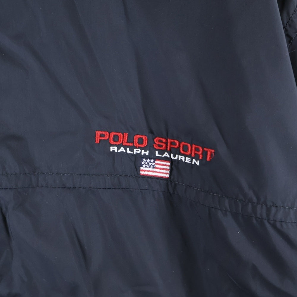 POLO SPORT RALPH LAUREN(ポロスポーツラルフローレン) 刺繍ロゴ ジップアップ リバーシブル ナイロンブルゾン ブラック