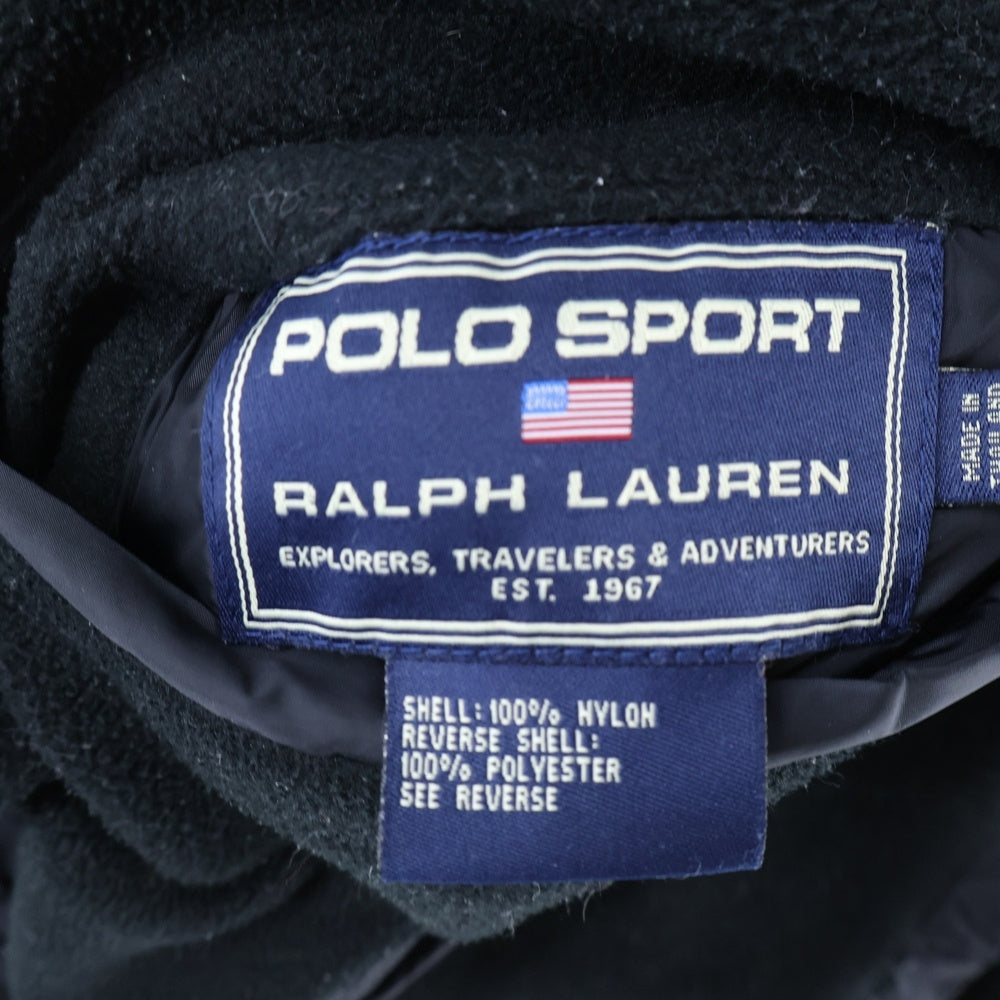 POLO SPORT RALPH LAUREN(ポロスポーツラルフローレン) 刺繍ロゴ ジップアップ リバーシブル ナイロンブルゾン ブラック