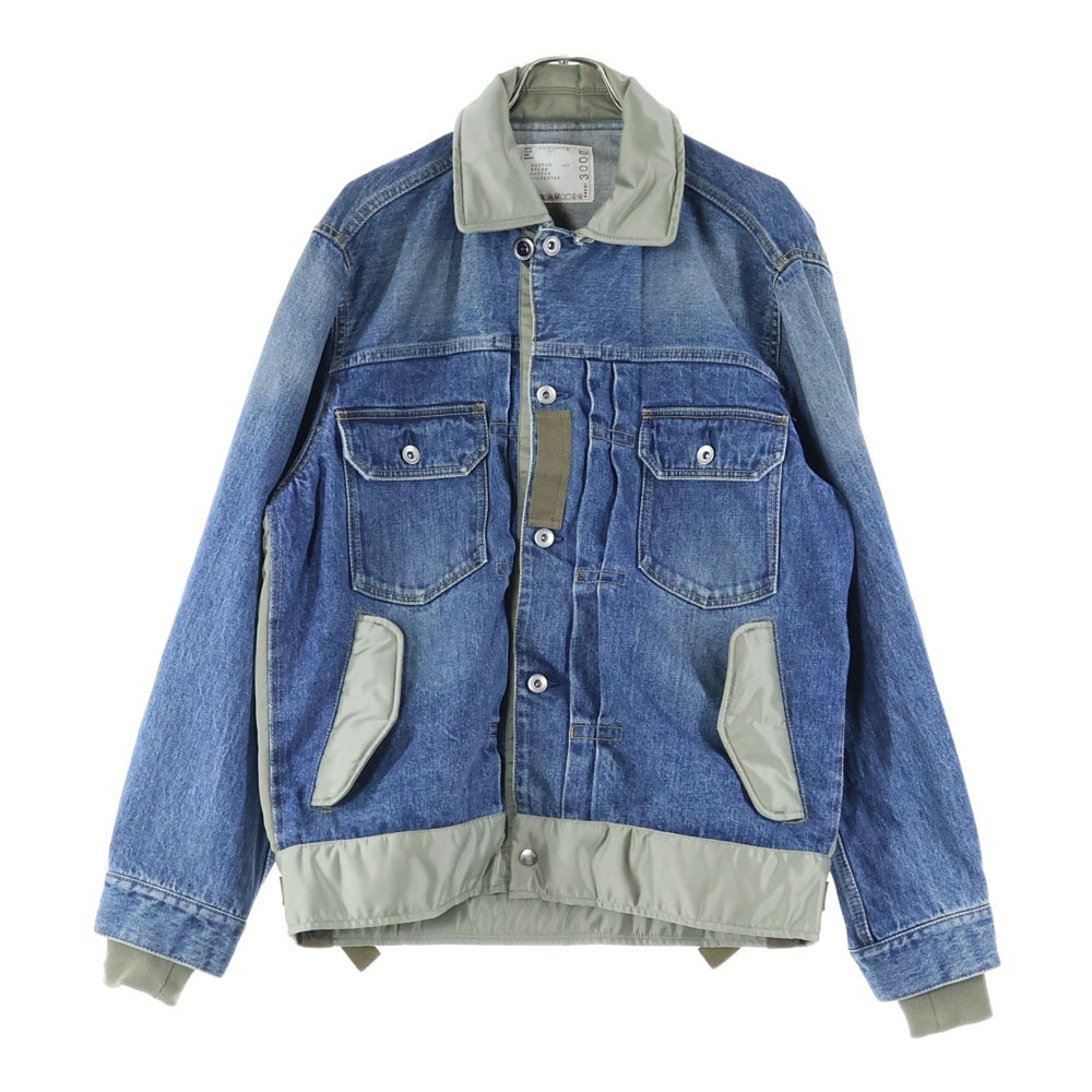 Sacai(サカイ) ナイロンドッキング デニムジャケット インディゴ/カーキ 23-03000M