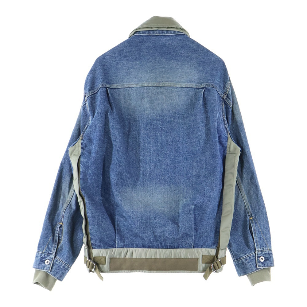 Sacai(サカイ) ナイロンドッキング デニムジャケット インディゴ/カーキ 23-03000M