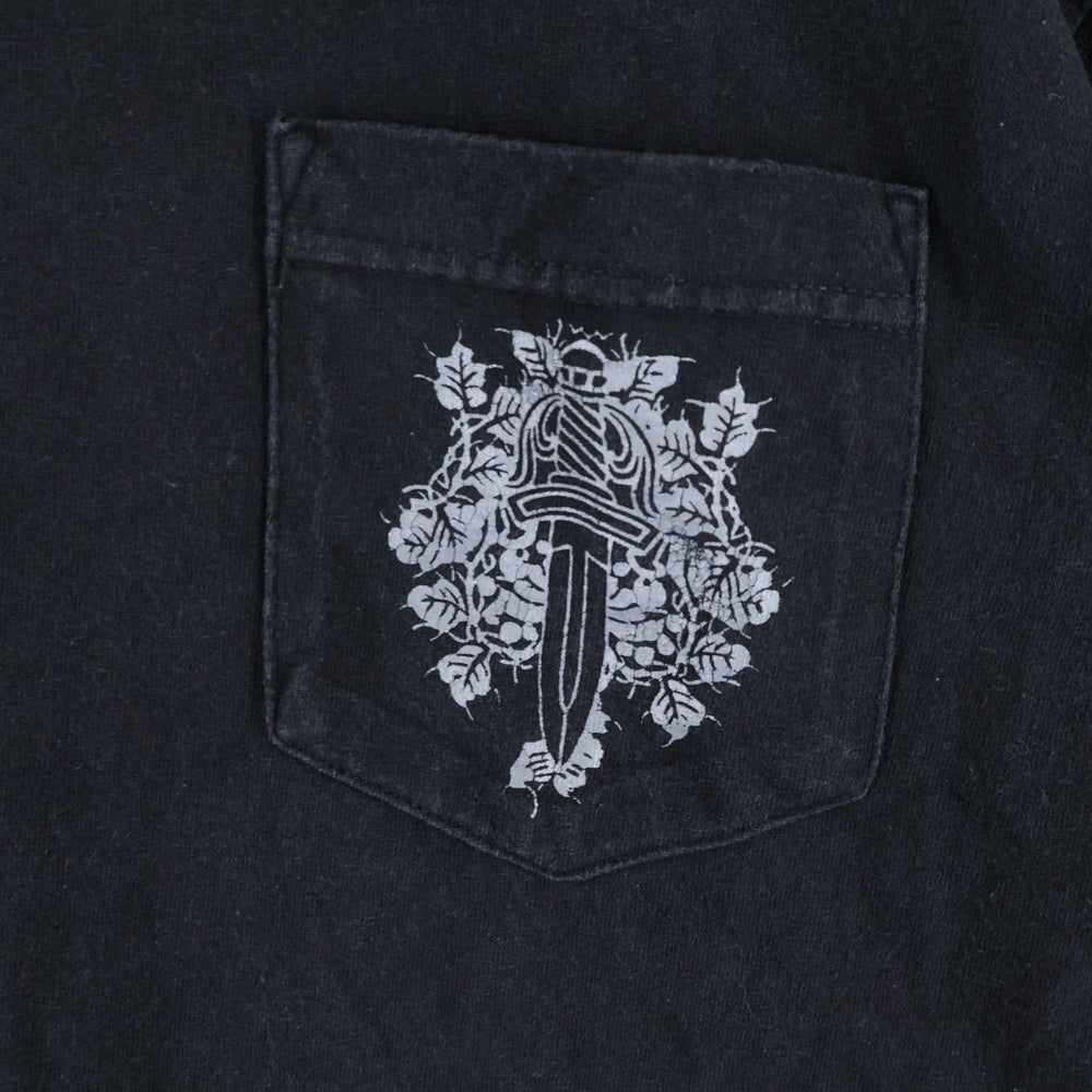 CHROME HEARTS(クロムハーツ) OLD Dagger Neck Logo Tee オールドモデル ダガープリント半袖Tシャツ ブラック