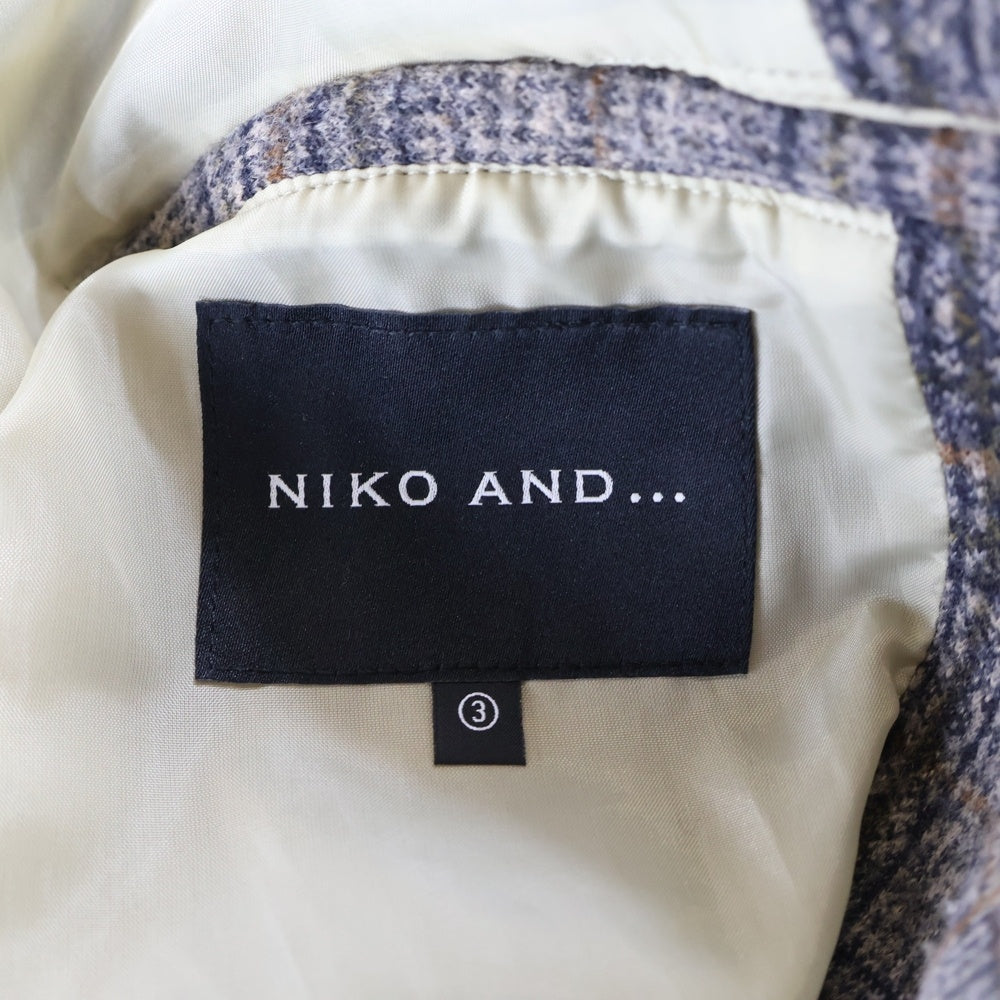 niko and(ニコアンド) チェック総柄 チェスターコート グレー ON96MJ21AD