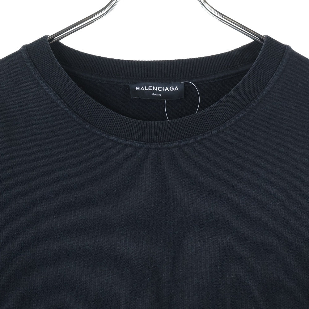 BALENCIAGA(バレンシアガ) HOMME刺繍 オーバーサイズクルーネックスウェット ブラック