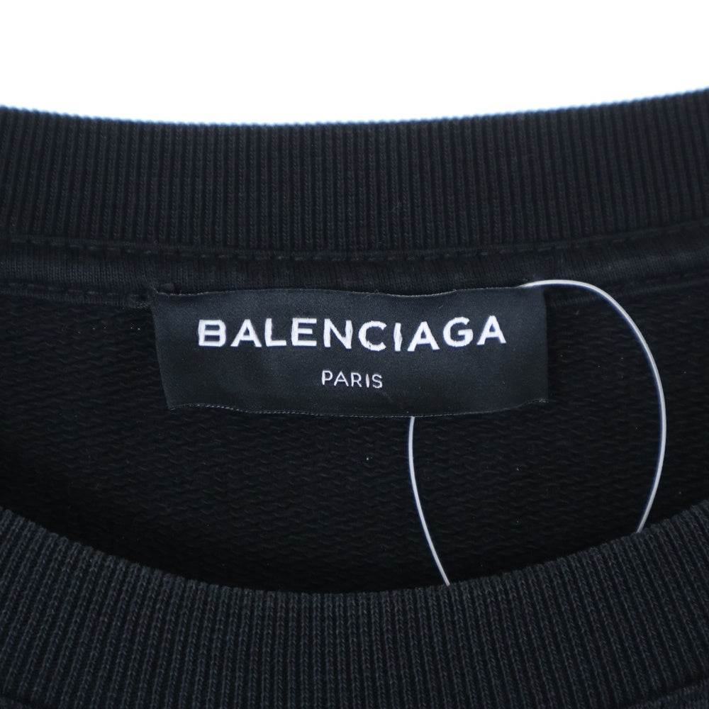 BALENCIAGA(バレンシアガ) HOMME刺繍 オーバーサイズクルーネックスウェット ブラック