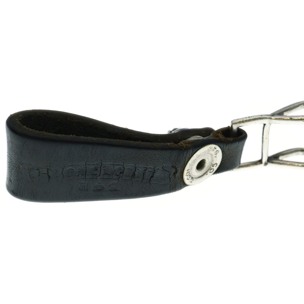 CHROME HEARTS(クロムハーツ) BELT LOOP クロスボールボタンレザーベルトループ シルバー ブラック BCA397