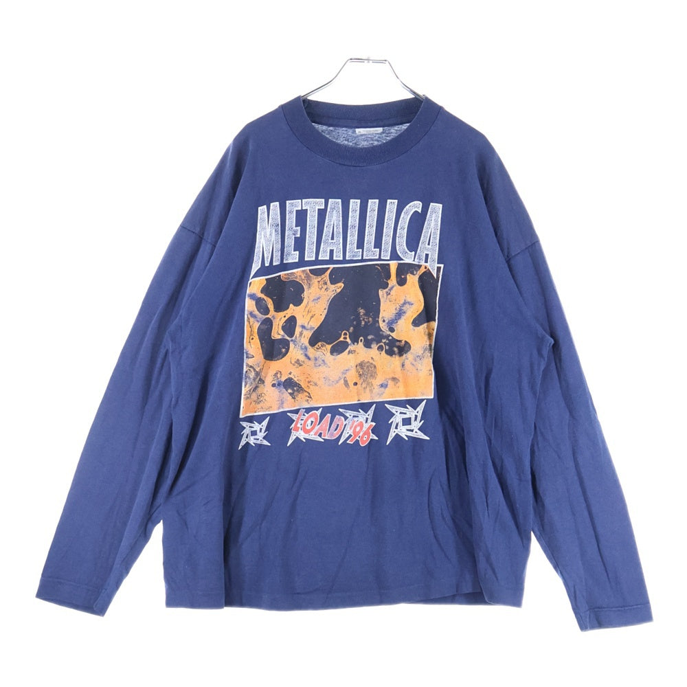 VINTAGE(ヴィンテージ) 90s METALLICA LOAD メタリカ ロード 両面プリント クルーネック長袖Tシャツ カットソー ネイビー